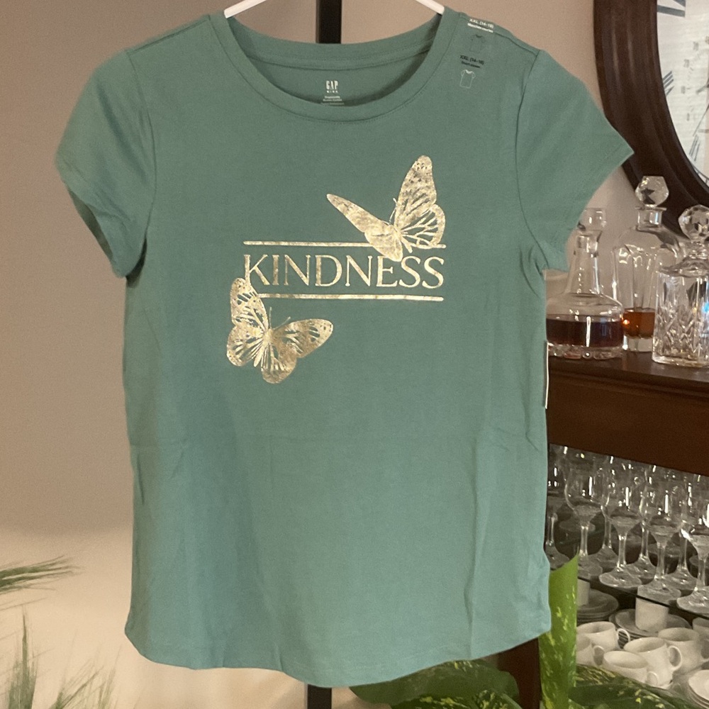 GAP Kids - Teal 'Kindness' Butterfly Tee - NEW